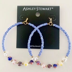Ashley Stewart Women’s Large Hoop Bead Dangle Earrings